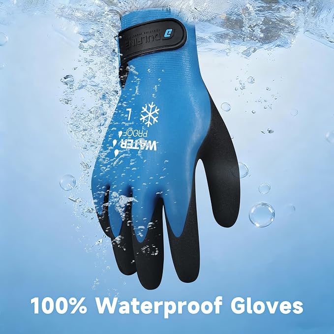 Fleece-Lined Winter Work Gloves with Textured Palms