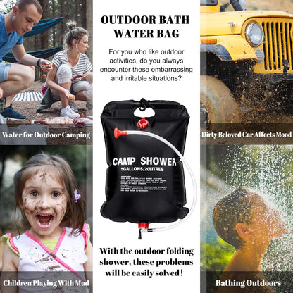 Solar-Powered Luxury Camp Shower | Portable Hot Water Outdoor Shower Bag