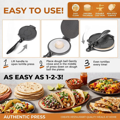 Heavy-Duty 8-Inch Tortilla Press