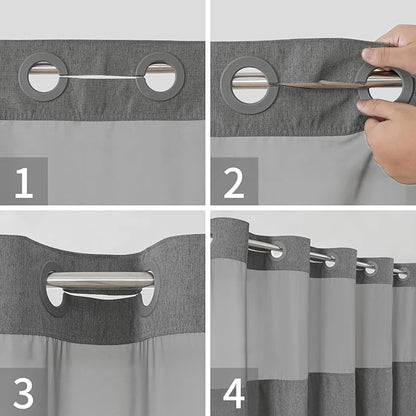 Double Layer Waterproof Shower Curtain 71" × 81"