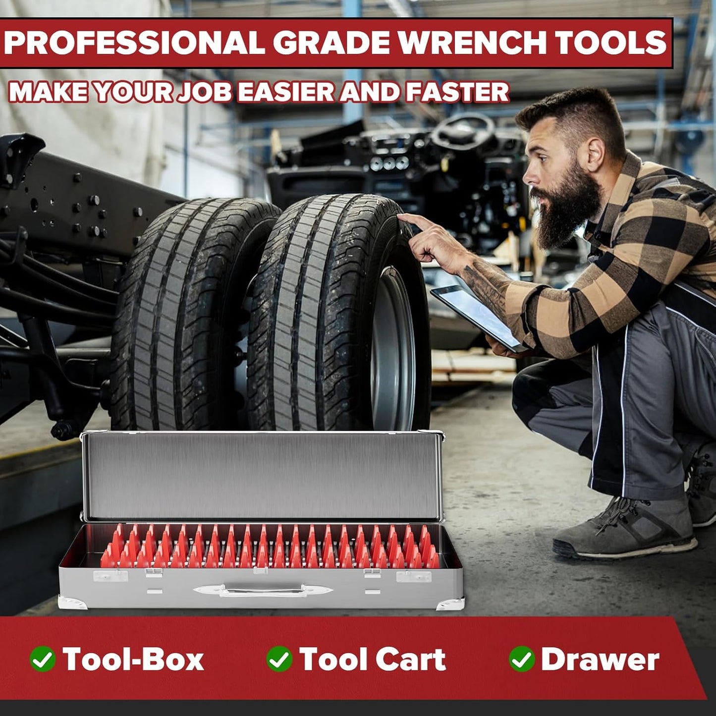 40PCS Modular Wrench Organizer Wrench Holder
