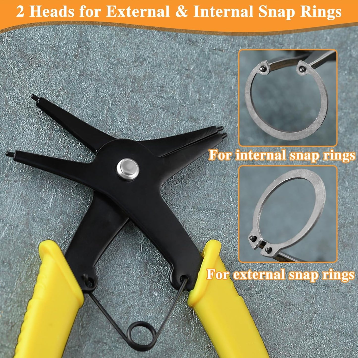 2-in-1 Internal and External Snap Ring Pliers