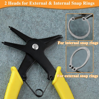 2-in-1 Internal and External Snap Ring Pliers