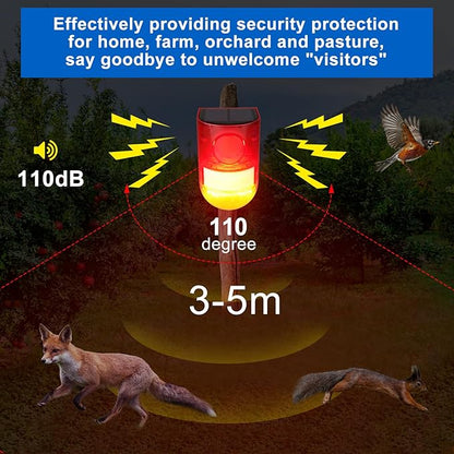 Solar Motion Sensor Detector Alarm with LED Light
