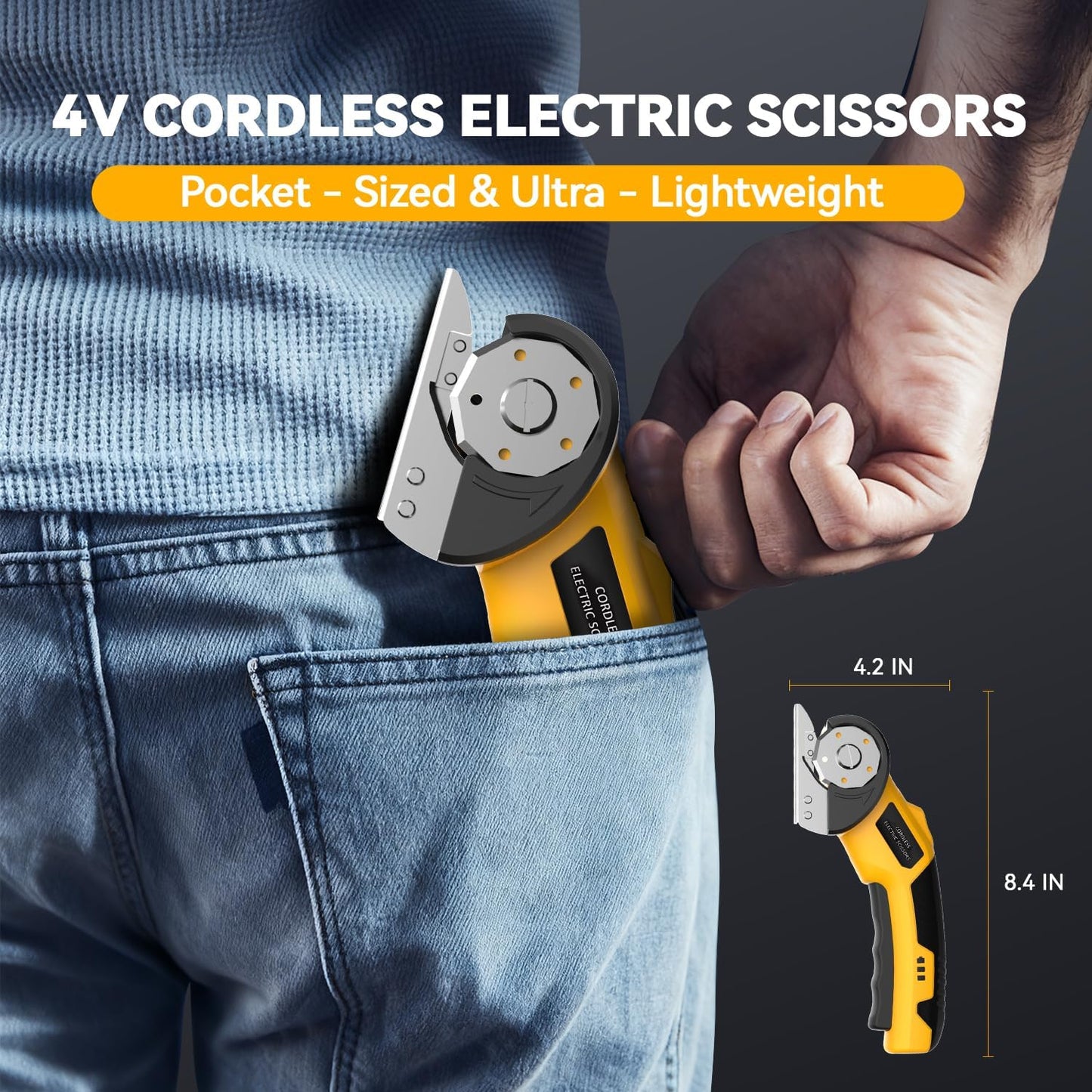 4V Rechargeable Electric Scissors - Lightweight DIY Multi-Cutter Set