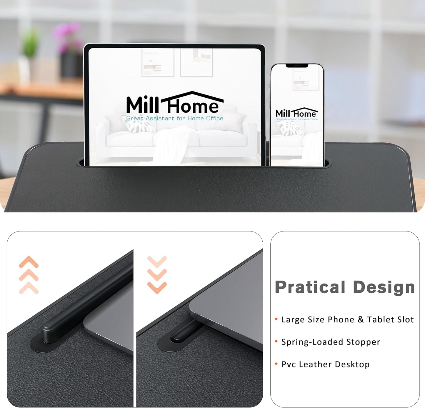 Cushioned Lap Desk with Phone Holder and Storage