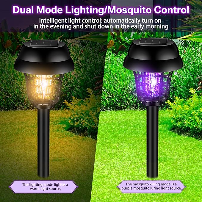 Solar Powered Stake Mosquito Killer Lamp 2 Pack