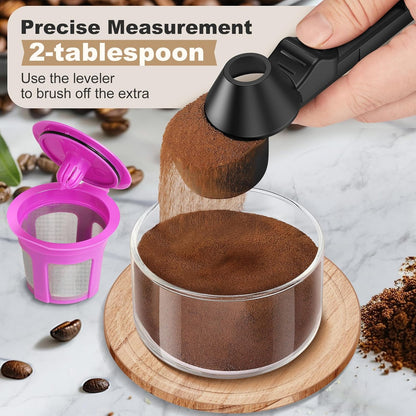 Coffee Scoop with Funnel – 2 Tbsp Measuring Spoon for Reusable K Cups