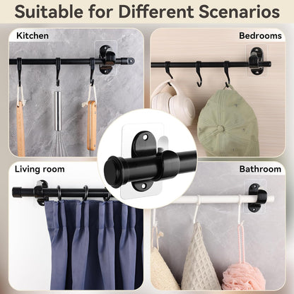 Extra-Large No-Drill Curtain Rod Holders – 6 Pack