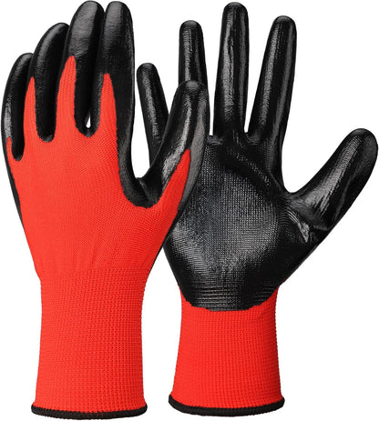 10 Pairs Nitrile Coated Safety Work Gloves