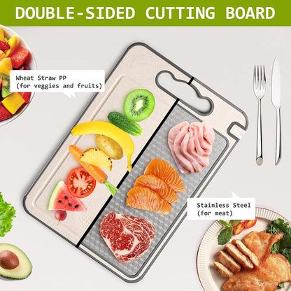 Double Sided Stainless Steel Kitchen Cutting Board