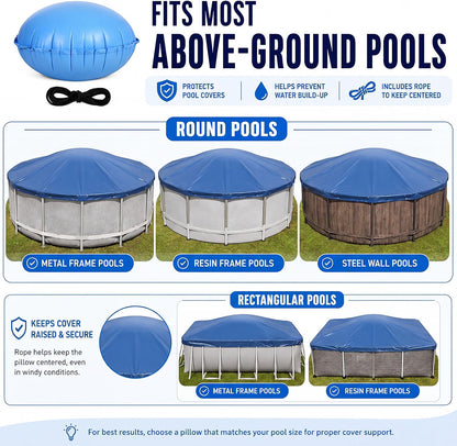 Inflatable Pool Cover Air Pillow with Two 3 m Tie Ropes