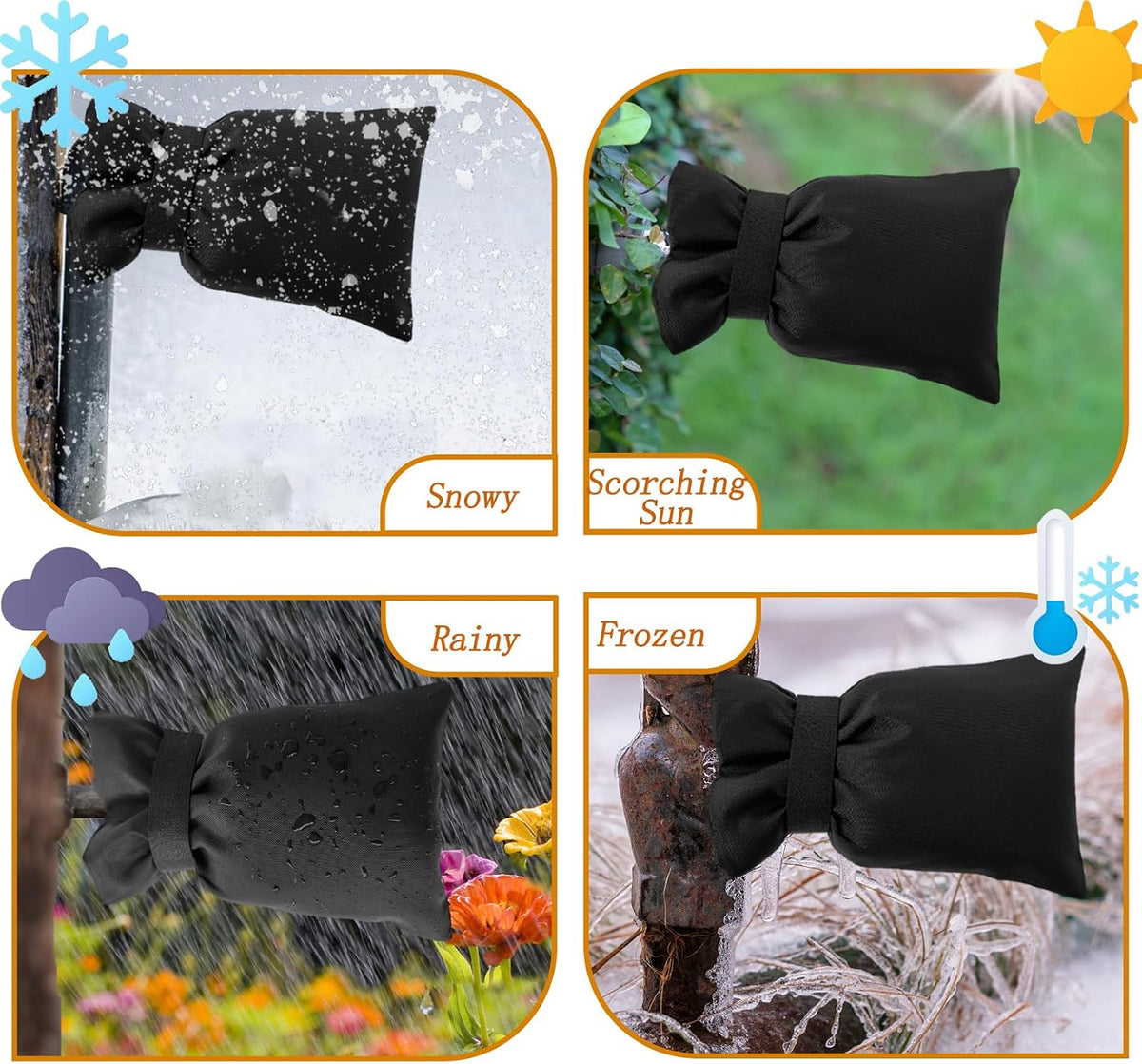 Outdoor Faucet Insulation Covers, Three-Pack