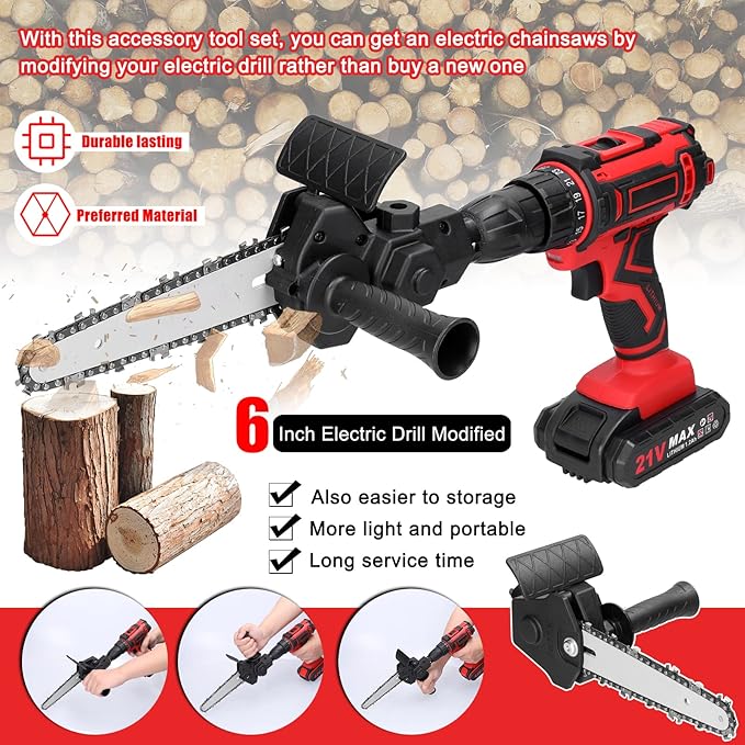 6-Inch Electric Drill Chainsaw Attachment