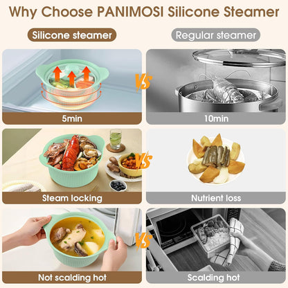 Large Divided Silicone Microwave Steamer