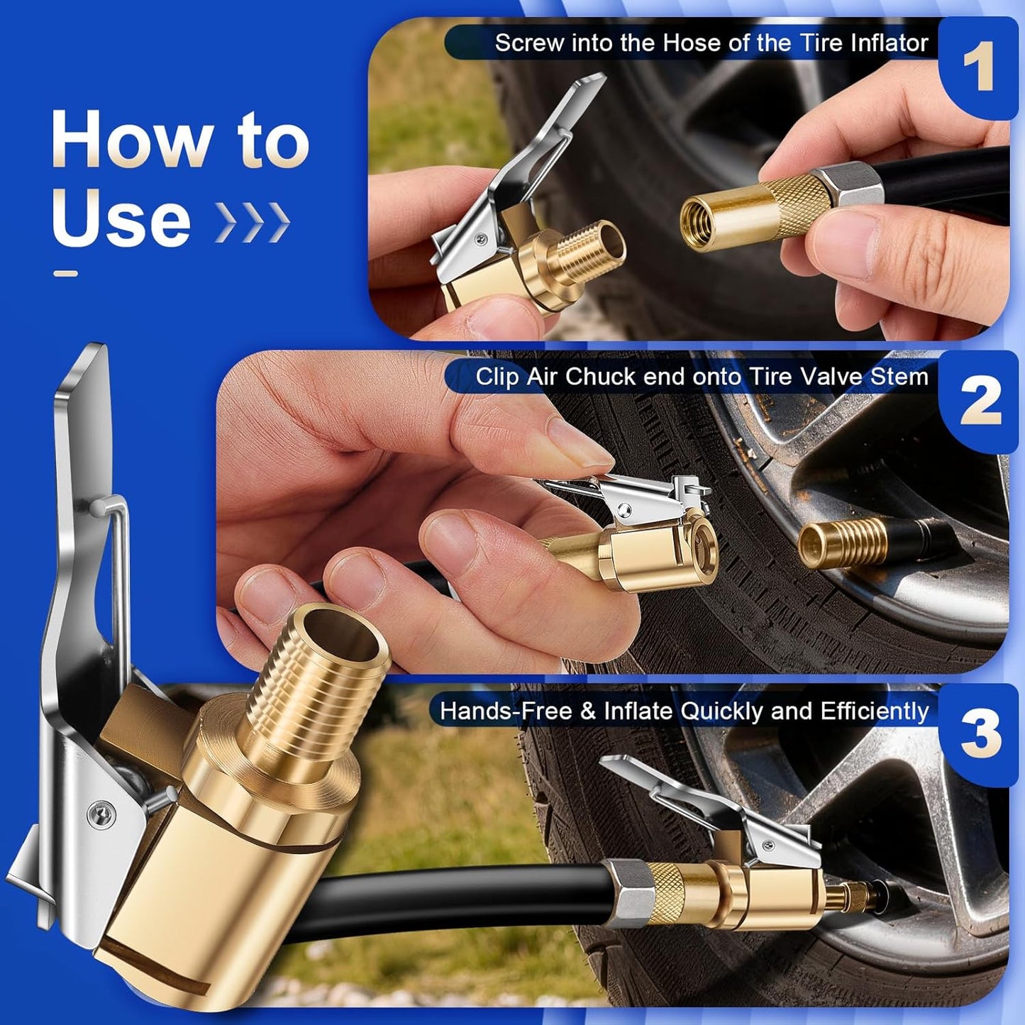 4-Pack Premium Air Chuck Quick Connect
