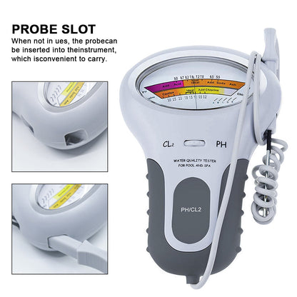 PH Meter, Portable Chlorine Tester, pH&CL2 Tester, Water Quality Analyzer for Swimming Pool, Spa, Aquarium
