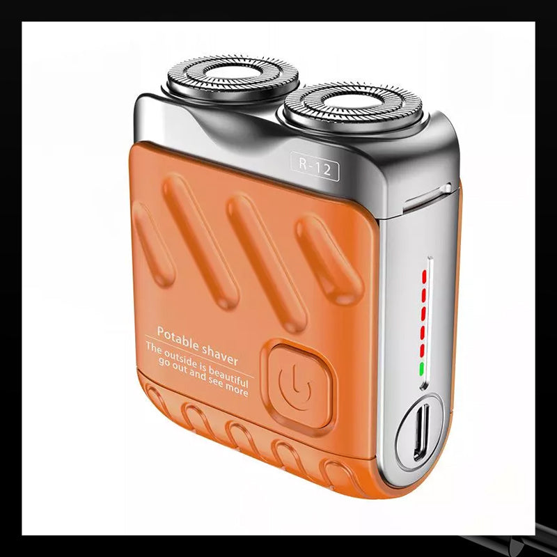 Next-generation portable rotary dual-ring electric shaver.