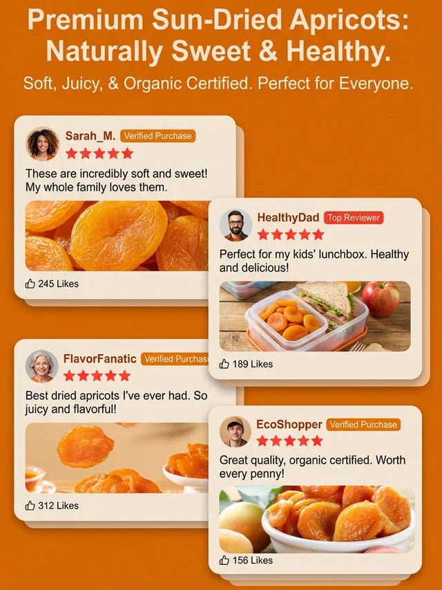 No-Sugar-Added Dried Apricots – 500 g Bag