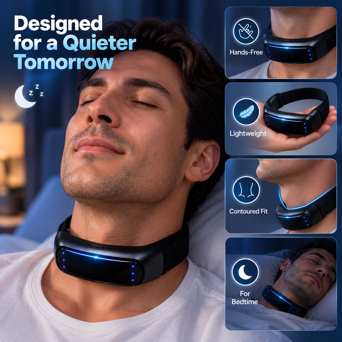 Wearable Neck Pulse Device for Bedtime Snoring Support – image 2