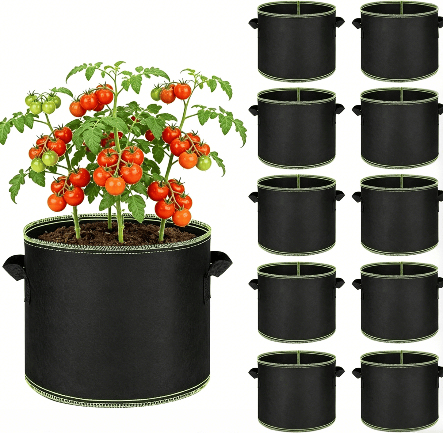 🌱 5-Pack 5 Gallon Grow Bags