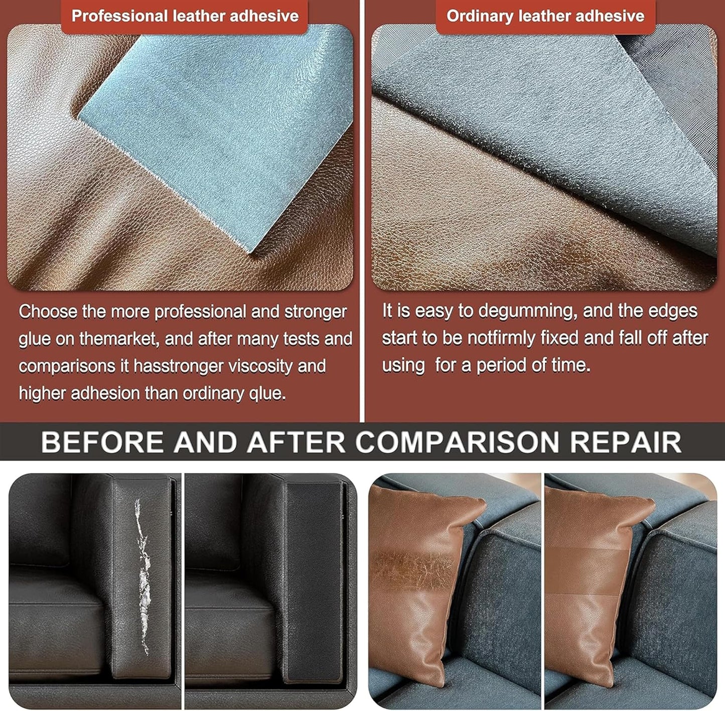 Self Adhesive Leather Repair Patch Kit 3 Meters Per Piece
