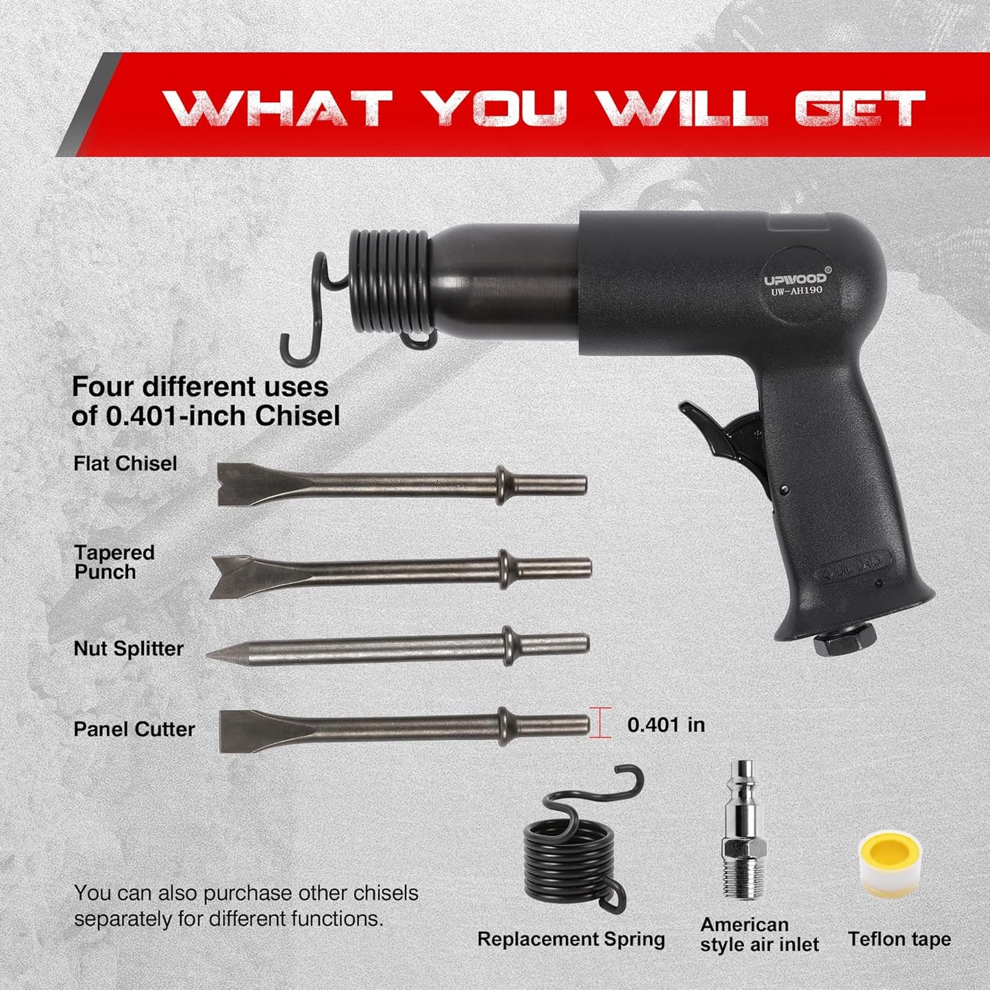 AH190 Medium Barrel Air Hammer Kit
