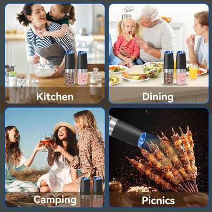 Automatic Gravity Salt and Pepper Grinder Set