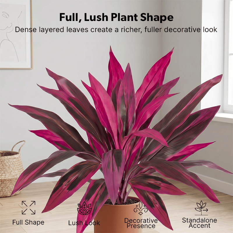 3 PCS-Artificial Boston Fern & Dragon's Blood Tree Plants
