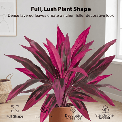 3 PCS-Artificial Boston Fern & Dragon's Blood Tree Plants