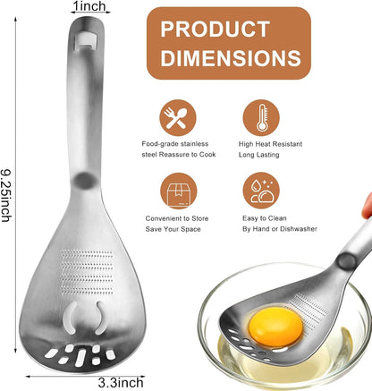 430 Stainless Steel Multi-Use Kitchen Spoon for Straining and Mashing