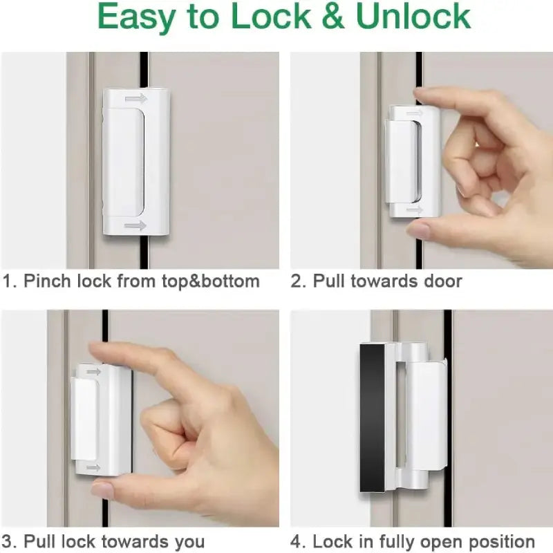 Metal Door Security Latch in Silver or Black