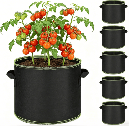 🌱 5-Pack 5 Gallon Grow Bags