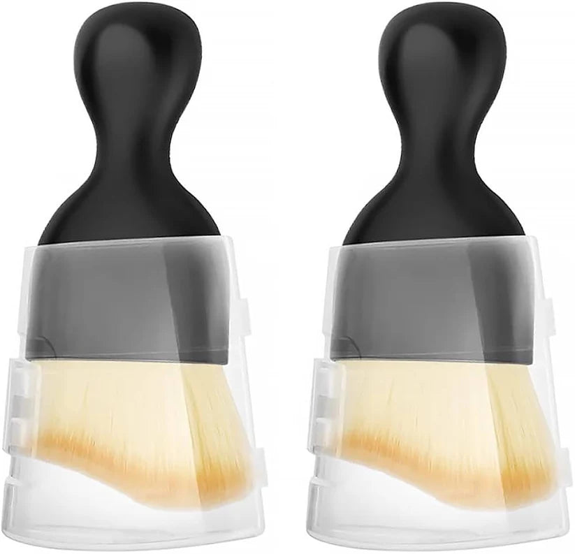 2-Piece Brown Curved Brush Set