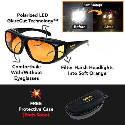Night Glasses with Polarized LED Glare Cut