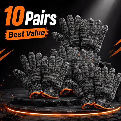 10 Pairs Knitted Durable Protective Work Gloves