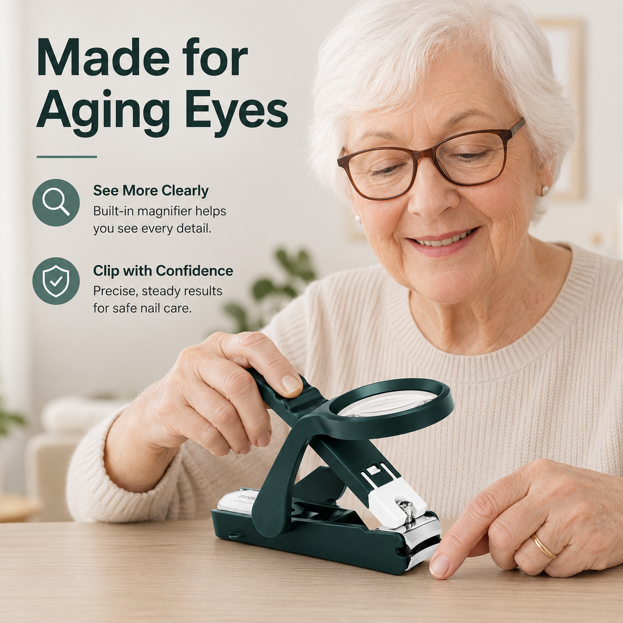Magnifying Nail Clippers Set for Seniors