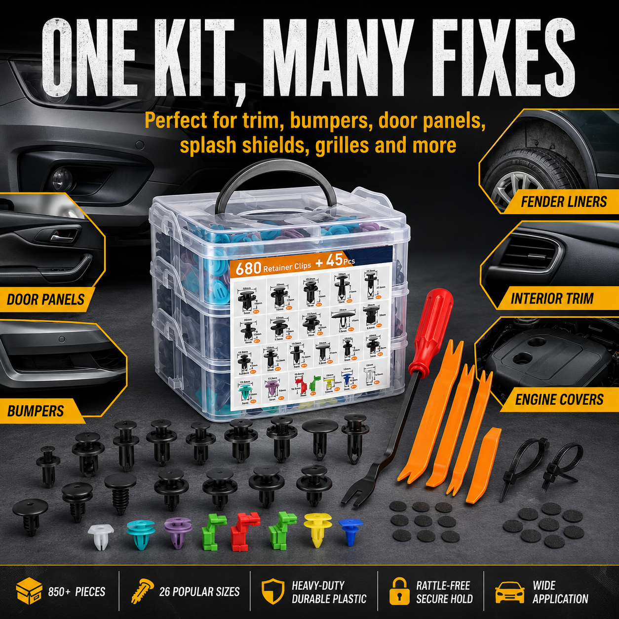 🚗50% OFF TODAY🔧Car Retainer Clip Kit with Remover 🧰