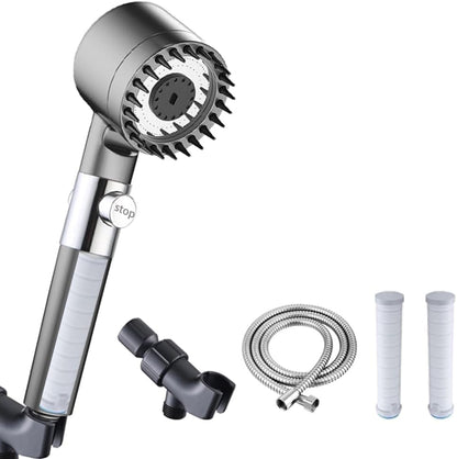 Shower Head with Handheld. Shower Heads High Pressure.3 Modes Filtered Showerhead Water Saving with 59″Replacement Hose/Bracket/Cotton Filters