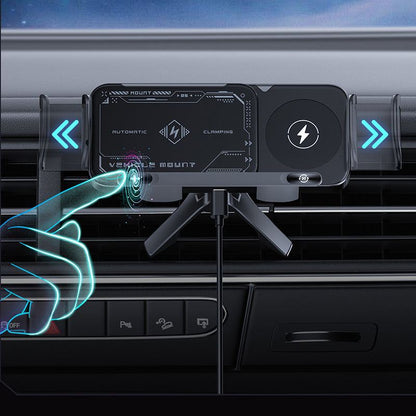 15W Wireless Charging Car Mount for Phones – 90° Rotation. Stable & Adjustable