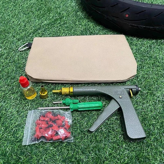 Tubeless Tire Repair Gun Kit with Mushroom Plugs