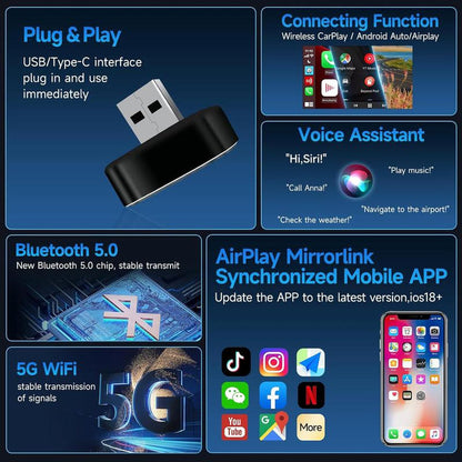 The Smallest & Fastest Wireless CarPlay Dongle for Your Car