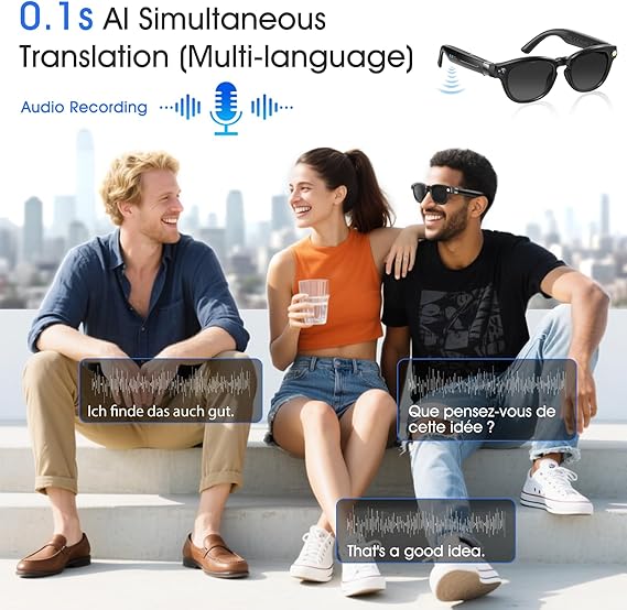 4K HD Camera Smart Glasses. Real-time translation