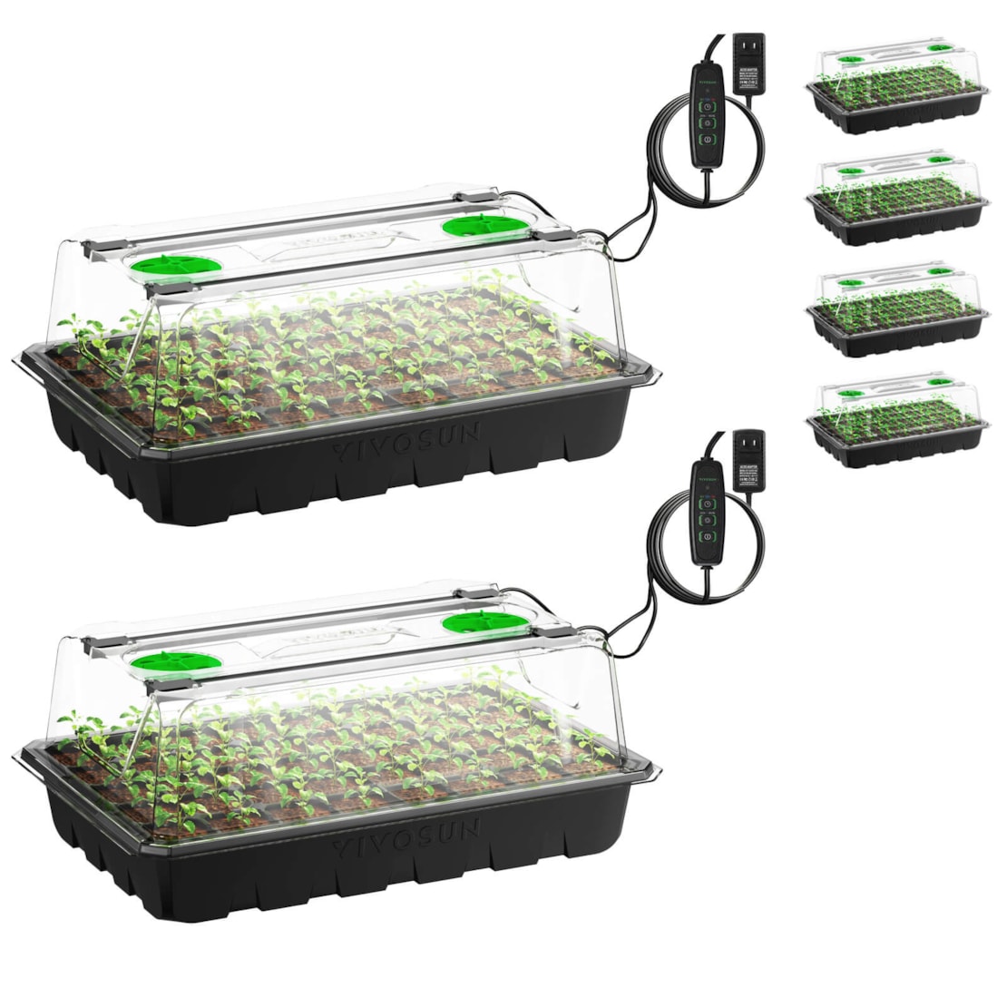 2-Pack Seed Starter Tray with Grow Light
