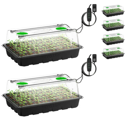 2-Pack Seed Starter Tray with Grow Light