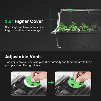 2-Pack Seed Starter Tray with Grow Light