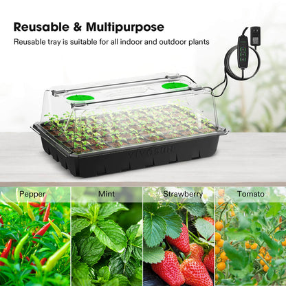 2-Pack Seed Starter Tray with Grow Light