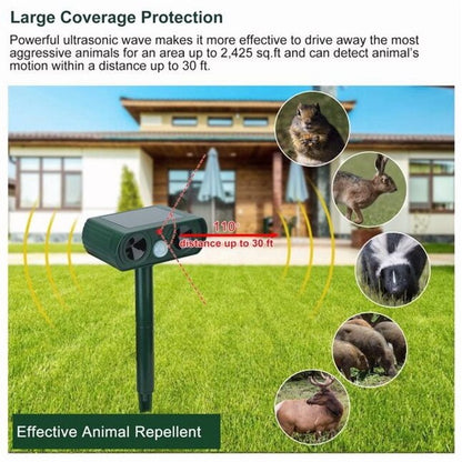 Elarohome Solar Ultrasonic Animal Repeller for Dogs, Cats, Raccoons