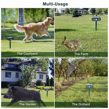 Elarohome Solar Ultrasonic Animal Repeller for Dogs, Cats, Raccoons