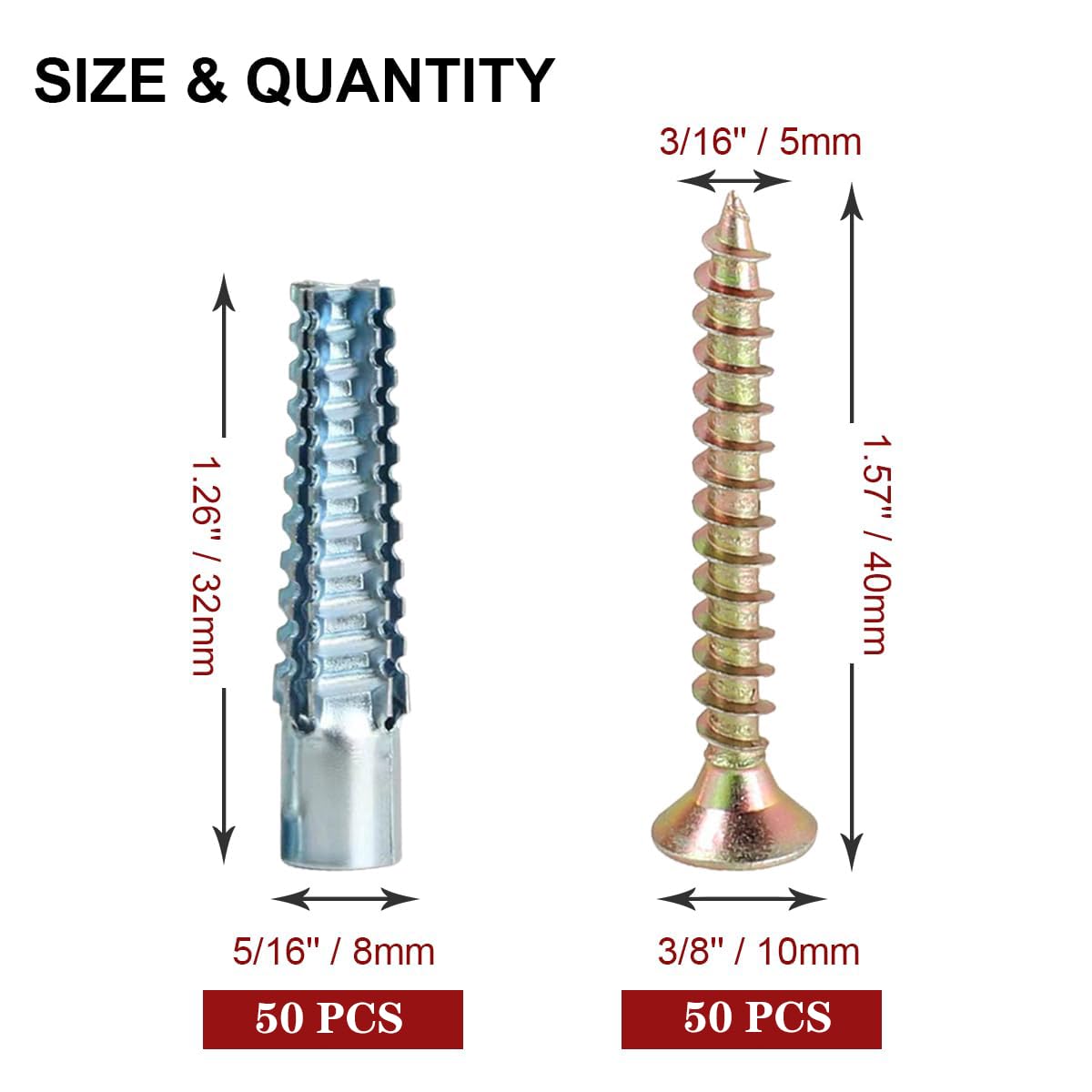 Metal Drywall Anchors Set-50PCS